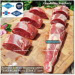 Beef Eye Fillet Mignon Has Dalam Tenderloin AGED BY GOODWINS 3-4 weeks STEER (young cattle) Australia HARVEY frozen 1/3 WELLINGTON cuts (price/pc 1kg)
